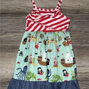 Girls Ricrac & Ruffles Dress * Pirate Themed * Size 3 * 3T